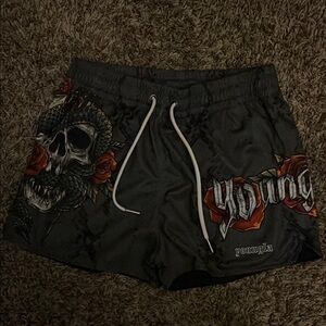 YoungLA Black Athletic Shorts Lightweight Performance